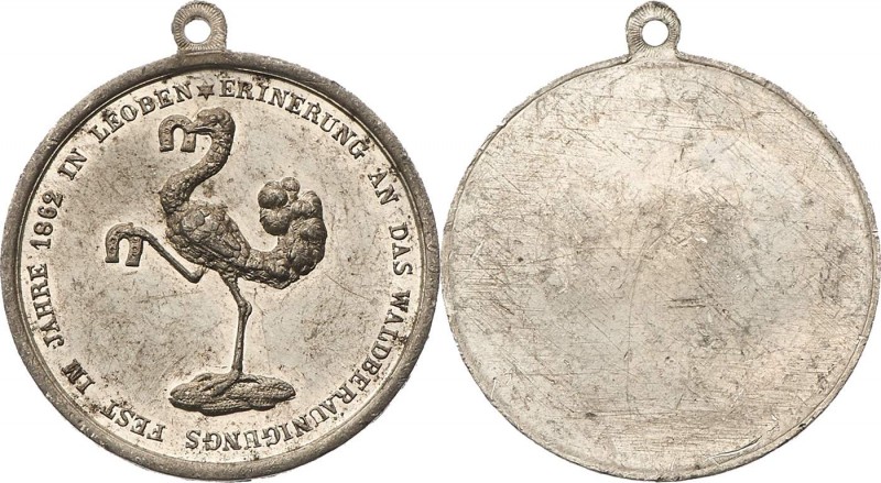 Franz Joseph I. 1848 - 1916
 Zinnmedaille 1862 a.d. Waldberäunigungsfest in Leo...