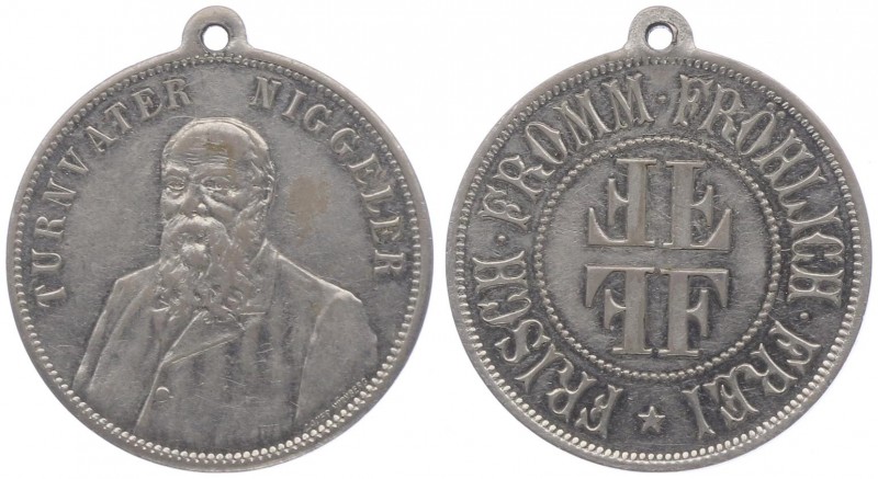 Franz Joseph I. 1848 - 1916
 Weißmetall Medaille 1891 Johannes Niggeler 1816 - ...