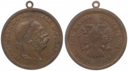 Franz Joseph I. 1848 - 1916
 Br. - Medaille 1904 Dm 39 mm, mit original Öse. 17,44g stgl