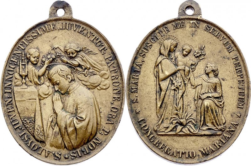 Franz Joseph I. 1848 - 1916
 Medaille / Wahlfahrt o. J. hoch oval, an die Jungf...