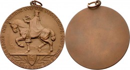 Bronzemedaille o.J. mit Öse, auf Walter von der Vogelweide, von Karl Perl. 41,20g. 50mm stgl
