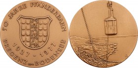 Bronzmedaille 1977 50 Jahre Pfänderbahn, Bregenz a. Bodensee 1927-77. 41,22g. 50mm stgl