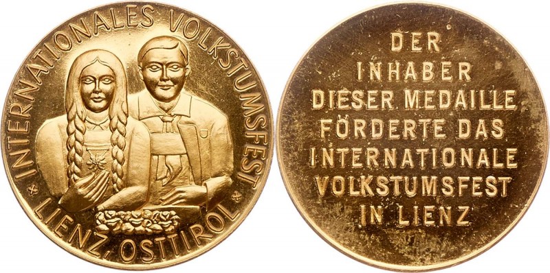 Bronzemedaille o.J. vergoldet, Förderer des Internationalen Volkstumsfestes in L...