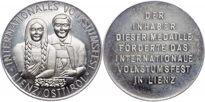 Bronzemedaille o.J. versilbert, Förderer des Internationalen Volkstumsfestes in ...