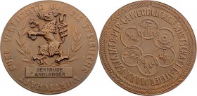 Bronzemedaille o.J. Kammer d. gew. Wirtschaft für Steiermark verl. an Gertrude Andlanger, in Original Schatulle. 79,30g. 60mm vz +