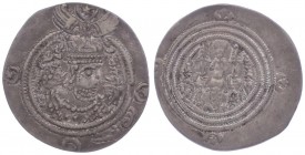 Sassaniden - Münzen Khusru II. 591 - 628
 Drachme o. J. Nihavana. Nihavana. 3,34g vz