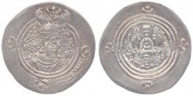Sassaniden - Münzen Kalifen in Bagdad 754 - 861
 Drachme o. J. 2,65g. Göbl vz