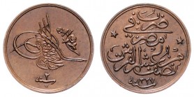 Ägypten Muhammed V. AH 1327-32/1909-1919 AD
 1/20 Qirsh AH 1327/4 Birmingham. 3,21g. KM 301 stgl