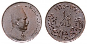 Ägypten Fuad I. AH 1341-55/1922-36 AD
 1/2 Millieme AH 1342/1924 H Birmingham. 3,31g. KM 330 stgl