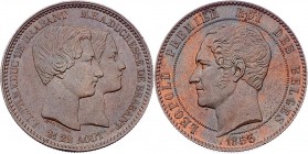 Belgien Leopold I. 1831 - 1865
 10 Centimes 1853 Datum groß. 20,04g. Bruce X1.1 f.stgl/stgl