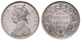 British Indien Victoria 1876 - 1901
 Rupee 1876 B Bombay. 11,65g. KM 473.2 f.stgl