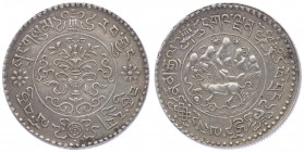 China Provinz Tibet
 3 Srang BE16-10 (1936) Tapschi Mint. 12,14g. KM 26, L+M 658 vz/stgl