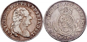 Deutschland vor 1871 Bayern
Karl Theodor 1777 - 1799 1/2 Taler 1793 13,83g. Hahn 392 ss