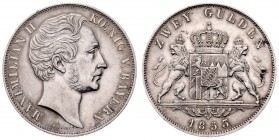 Deutschland vor 1871 Bayern
Maximilian II. 1848 - 1864 2 Gulden 1853 München. 21,25g. AKS 150. Jg, 83. Dav. 600, Thun 90. ss