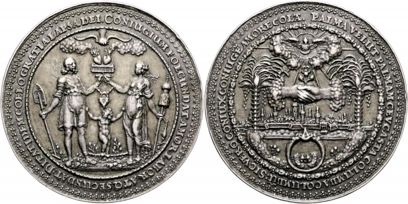 Deutschland vor 1871 Danzig
Stadt Bronzegussmedaille o. J. (1637) versilbert, a...