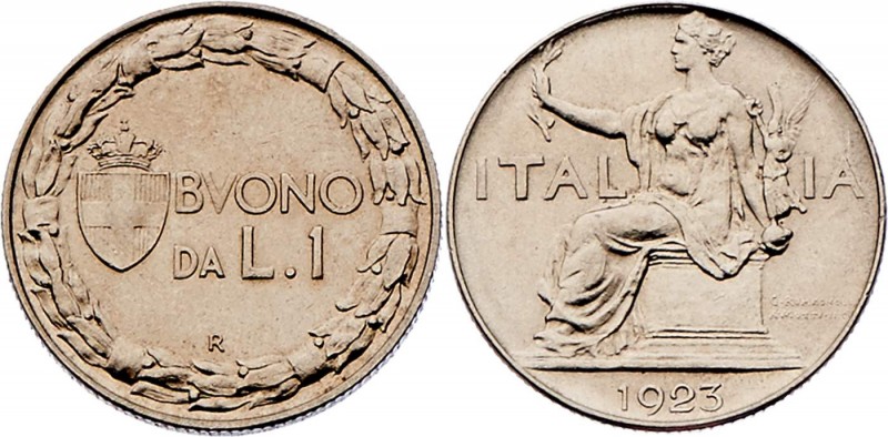 Italien Königreich
Viktor Emanuel III. 1900 - 1946 1 Lire 1923 R Rom. 8,10g. KM...