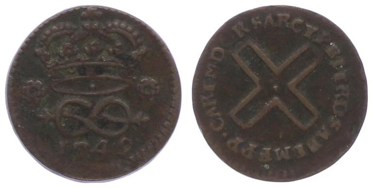 Italien Sardinien
Carlo Emanuele II. I 1730 - 1773 Denario 2 di Rame 1749 1,65g...