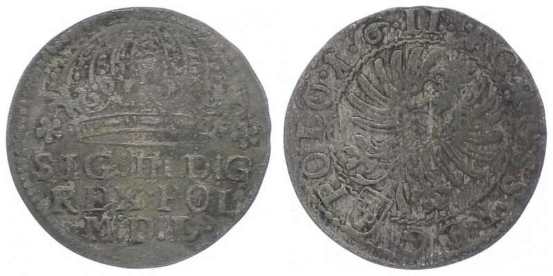 Polen Sigismund III. 1587 - 1632
 Dreigroschen / 3 Groschen 1611 Pilawa. 1,32g....