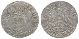 Ferdinand I. 1521 - 1564
 Dreier 1534 Wien. 2,47g. Prägeschwäche. MzA. Seite 17, Markl 108. stgl