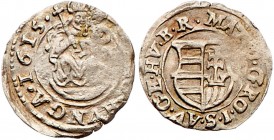 Matthias II. 1612 - 1619
 Denar 1615 ohne Mzz. 0,66g. Huszar.- f.vz