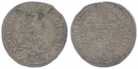 Leopold I. 1657 - 1705
 3 Kreuzer 1665 CA Wien. 1,74g. Her. 1312 ss/vz