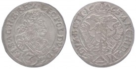 Leopold I. 1657 - 1705
 3 Kreuzer 1665 Neuburg am Inn. 1,01g. Her. 1572 ss/ss+