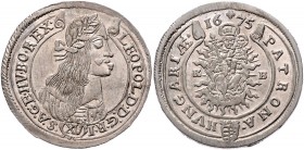 Leopold I. 1657 - 1705
 XV Kreuzer 1675 KB Kremnitz. 6,34g. Her. 1041, Höllh. KB. 75.1.1 f.stgl