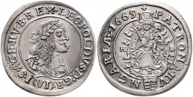 Leopold I. 1657 - 1705
 VI Kreuzer 1669 KB Kremnitz. 3,27g. Her. 1243 var. vz/vz-