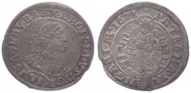 Leopold I. 1657 - 1705
 VI Kreuzer 1671 KB Kremnitz. 3,05g. Her. 1245 ss/vz
