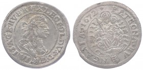 Leopold I. 1657 - 1705
 VI Kreuzer 1672 KB Kremnitz. 3,28g. Her. 1246 ss/vz