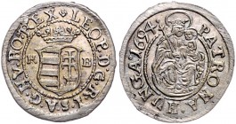 Leopold I. 1657 - 1705
 Denar 1694 KB Kremnitz. 0,64g. Her. 1982 vz/stgl