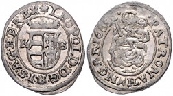 Leopold I. 1657 - 1705
 Denar 1695 KB Kremnitz. 0,48g. Her. 1983 stgl