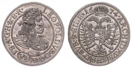 Leopold I. 1657 - 1705
 VI Kreuzer 1674 SHS Breslau. 3,02g. Her. 1204 stgl