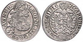 Leopold I. 1657 - 1705
 3 Kreuzer 1670 SHS mit SIL . 1670. Breslau. 1,59g. Her. 1539 vz/stgl
