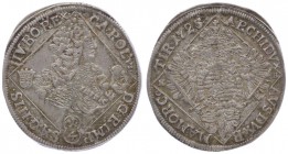 Karl VI. 1711 - 1740
 1/4 Taler 1725 NB Nagybanya. 7,07g. Her. 611 vz/stgl