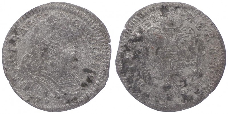 Karl VI. 1711 - 1740
 20 Soldi 1732 Mantova. 2,94g. Her. 1123, MIR 1123, CNI 5 ...