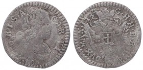 Karl VI. 1711 - 1740
 10 Soldi 1733 Mantova. 1,53g. Her. 1138 f.ss