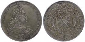 Karl VI. 1711 - 1740
 Taler o. J. Nachprägung mit altem Beschreibung Zettel. Regensburg. 25,43g. Beckenb. 6163 ss/vz