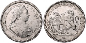 Maria Theresia 1740 - 1780
 Ag Medaille o. J. auf die Stadt Ypern, von Rottiers, Dm 30 mm. Antwerpen. 14,22g vz/stgl