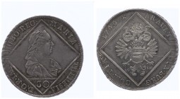 Maria Theresia 1740 - 1780
 30 Kreuzer 1769 I.C.-F.A. Wien. 6,93g. Her. 772, Eyp. 205 vz