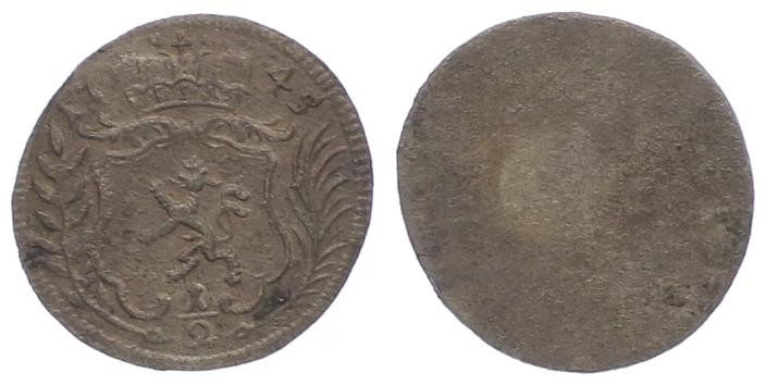 Maria Theresia 1740 - 1780
 1/2 Kreuzer 1745 Graz. 0,57g. Her. 1499, Eyp. 49 vz