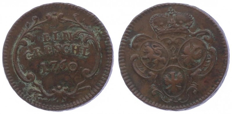 Maria Theresia 1740 - 1780
 Gröschl 1760 Prag. 8,66g. Her. 1671 ss+