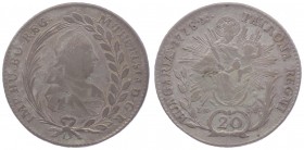 Maria Theresia 1740 - 1780
 20 Kreuzer 1778 IB-IN Nagybanya. 6,58g. Her. 1014 f.ss