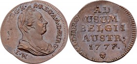 Maria Theresia 1740 - 1780
 Liard 1777 Brüssel. 3,82g. Verprägung. Her. 2073, Eyp. 452, Doppelschlag vz