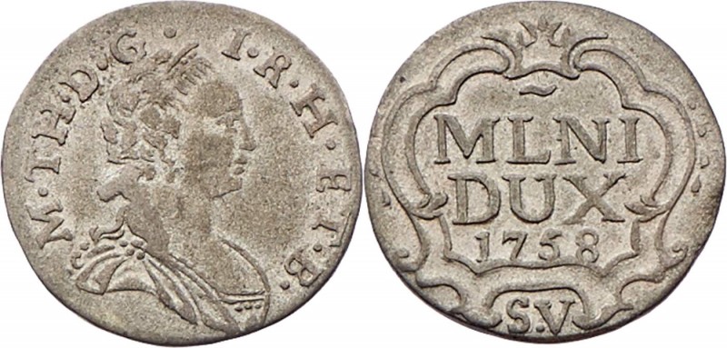Maria Theresia 1740 - 1780
 V Soldi 1758 Mailand. 2,90g. Her. 1794, Eyp. 480 f....