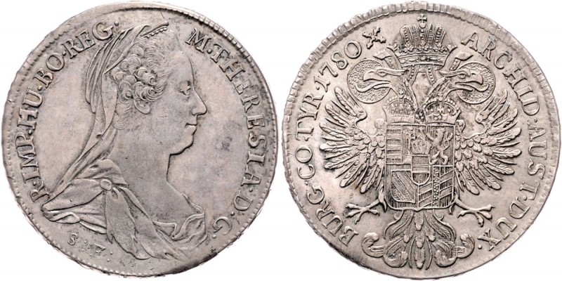 Maria Theresia 1740 - 1780
 Taler 1780 S.F. mit S:F:. Günzburg. 27,92g. Hafner ...