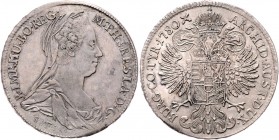 Maria Theresia 1740 - 1780
 Taler 1780 S.F. mit S:F:. Günzburg. 27,92g. Hafner 26 f.vz
