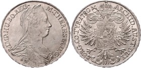 Maria Theresia 1740 - 1780
 Taler 1780 S.F. Günzburg. 28,07g. Hafner 32a stgl