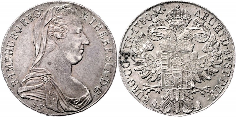Maria Theresia 1740 - 1780
 Taler 1780 Mailand. 27,98g. min. justiert. Hafner 3...