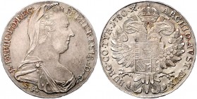 Maria Theresia 1740 - 1780
 Taler 1780 Mailand. 28,04g. Hafner 36a vz